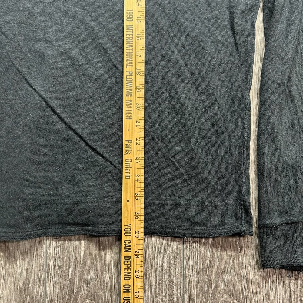 Diesel Long Sleeve Shirt XXL Black Cotton V-Neck Distressed Y2K Top - Picture 6 of 8